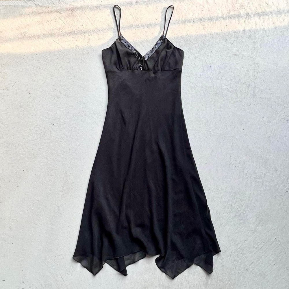 vintage 90s sequinned bust asymmetric hemline midi dress 🧚🏼‍♀️